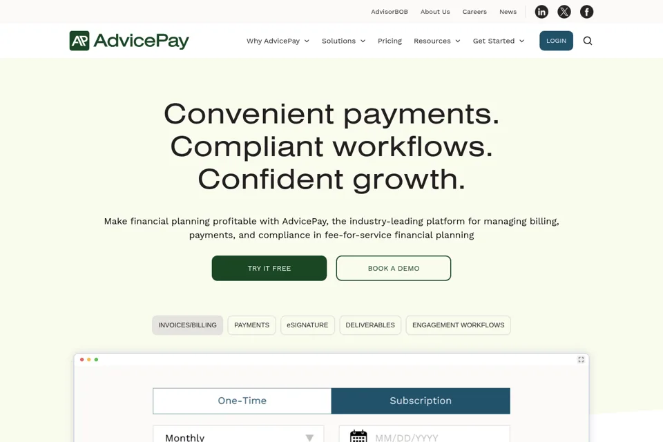 Aperçu de la landing page