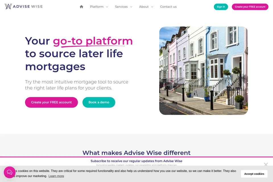 Aperçu de la landing page