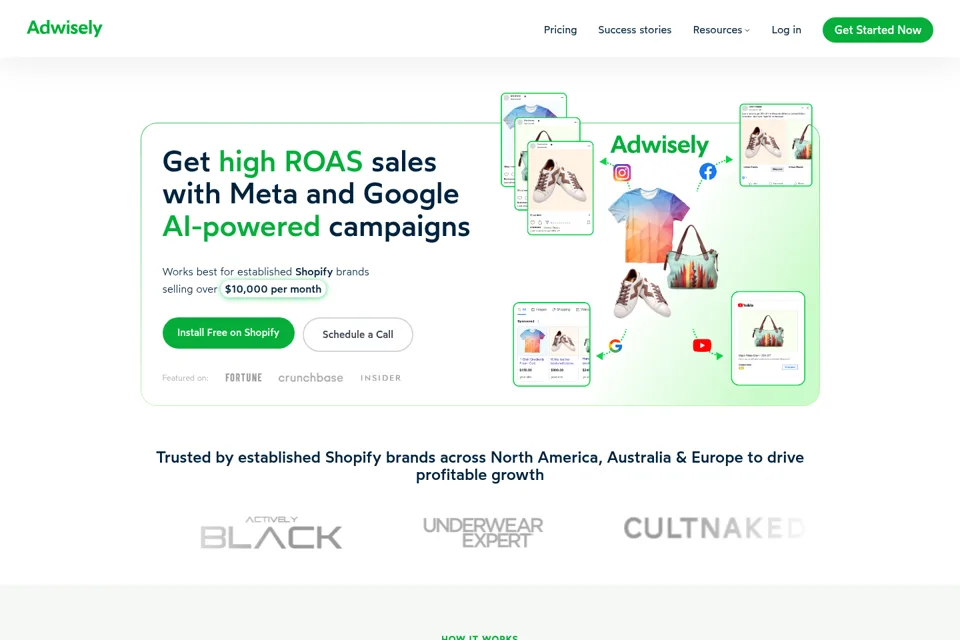 Aperçu de la landing page