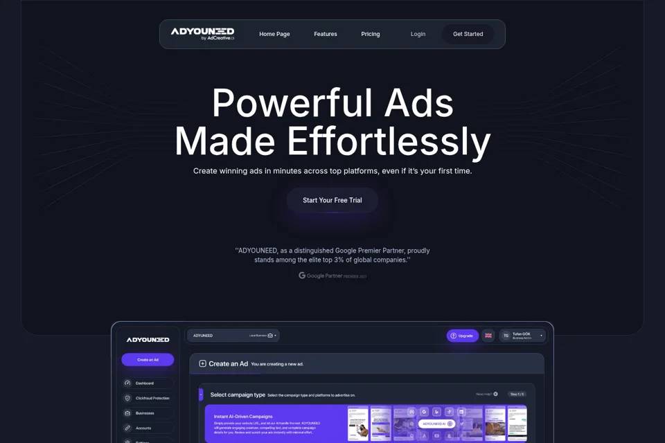 Aperçu de la landing page