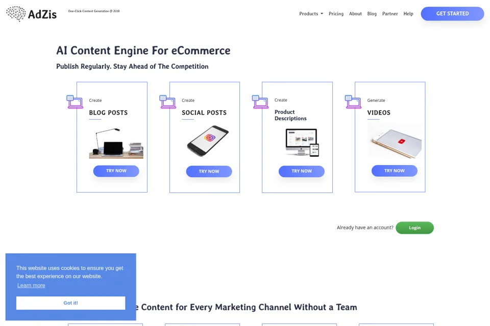 Aperçu de la landing page