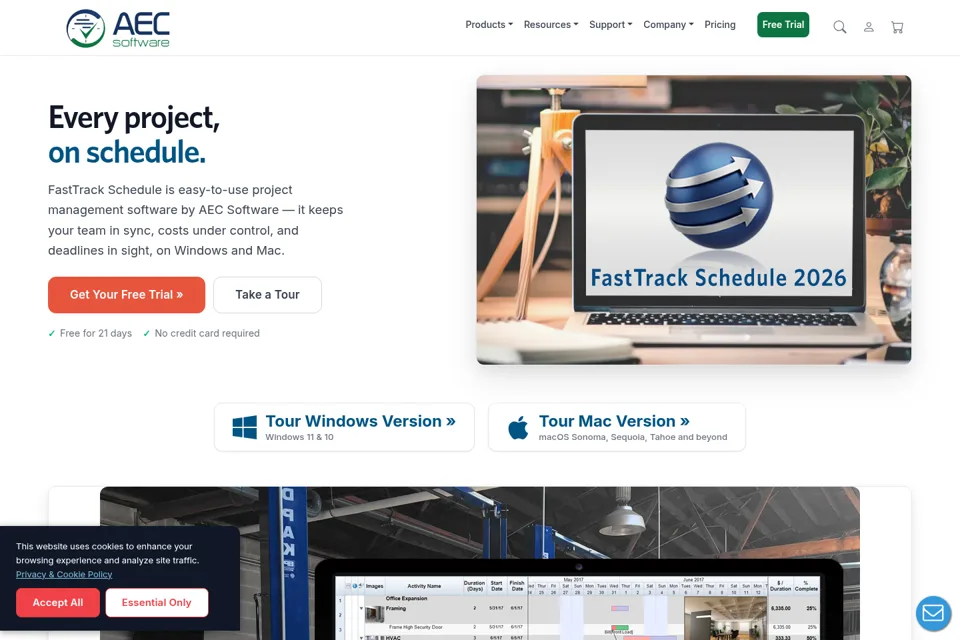 Aperçu de la landing page