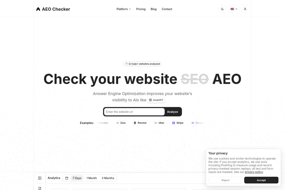 Landing page preview