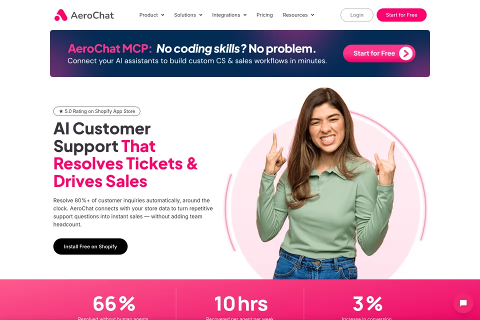 Aperçu de la landing page