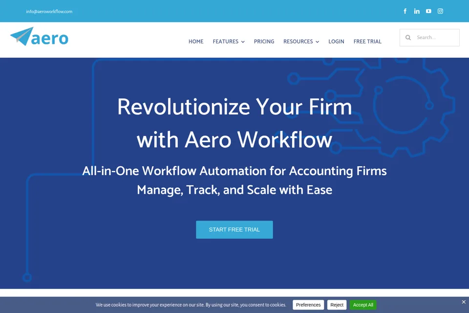 Aperçu de la landing page