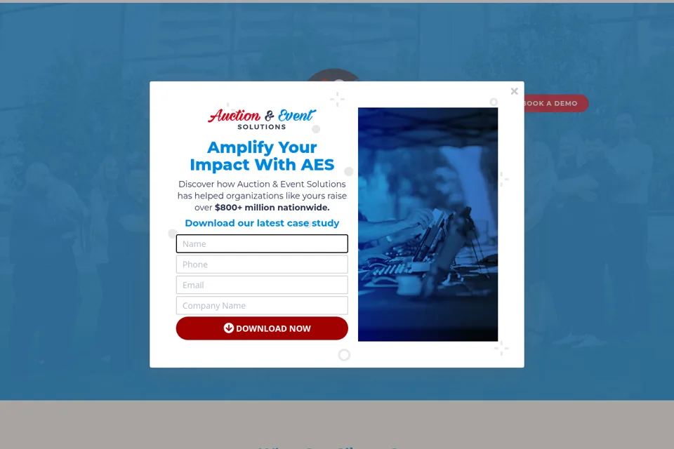 Aperçu de la landing page