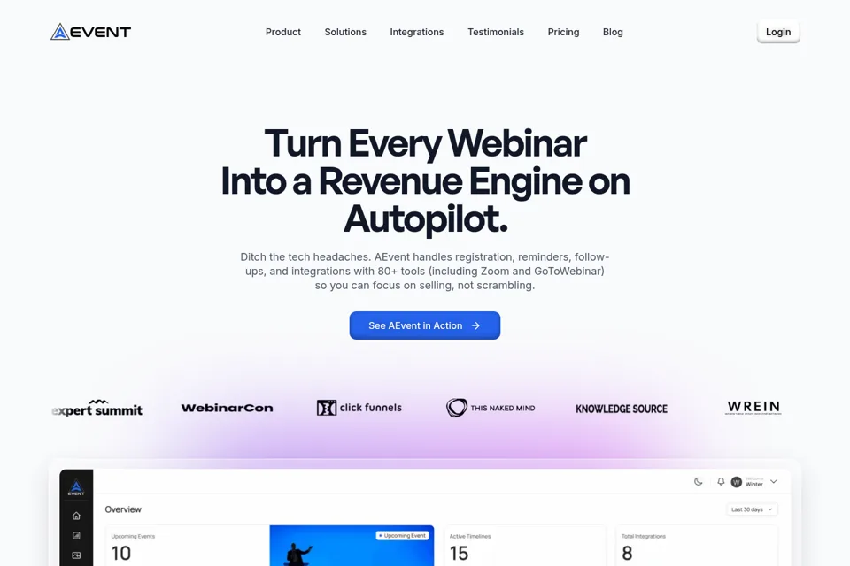 Aperçu de la landing page