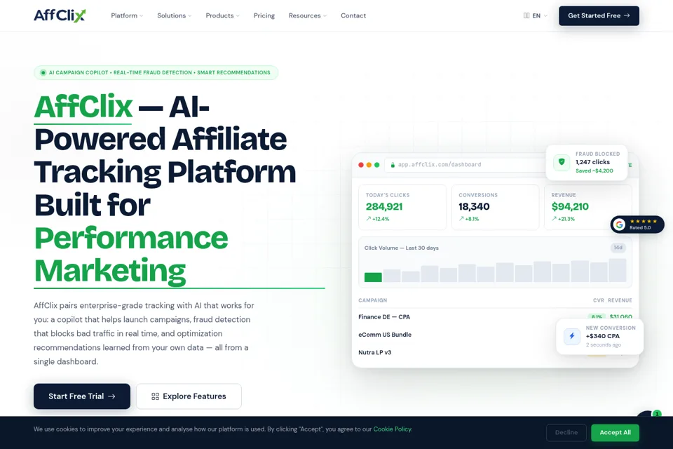 Aperçu de la landing page