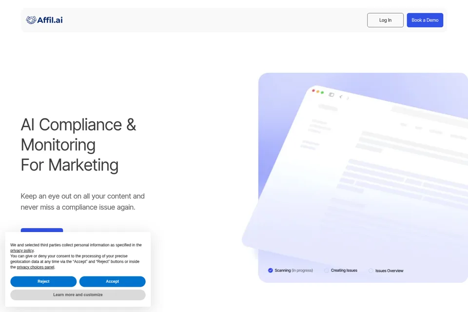 Aperçu de la landing page