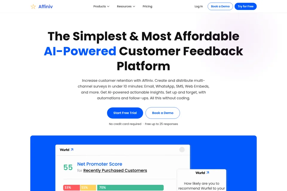 Aperçu de la landing page