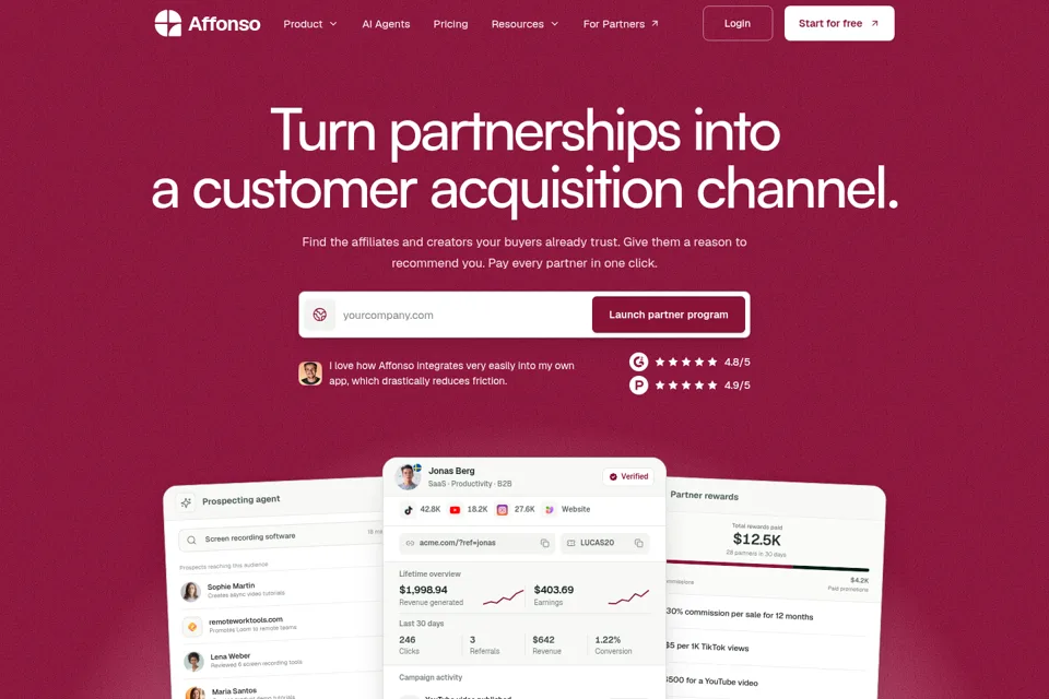 Aperçu de la landing page