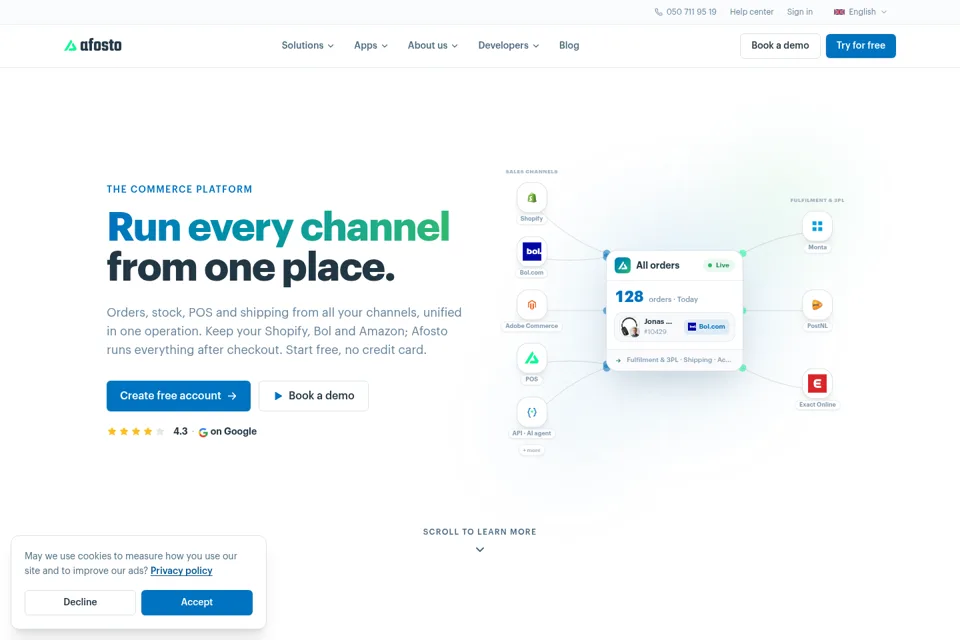 Aperçu de la landing page
