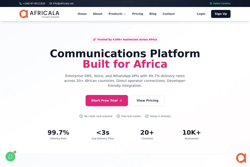 Aperçu de la landing page