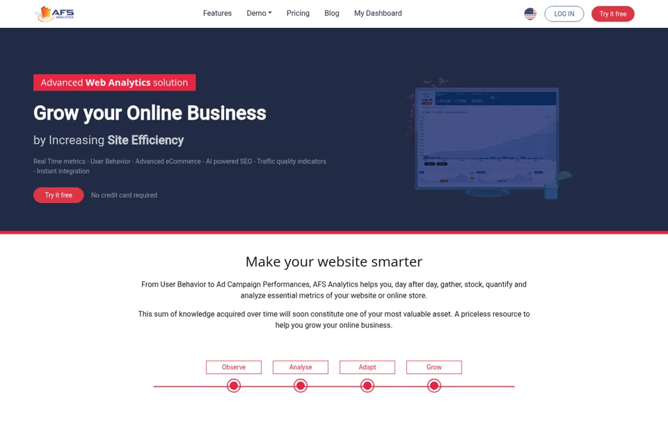 Aperçu de la landing page