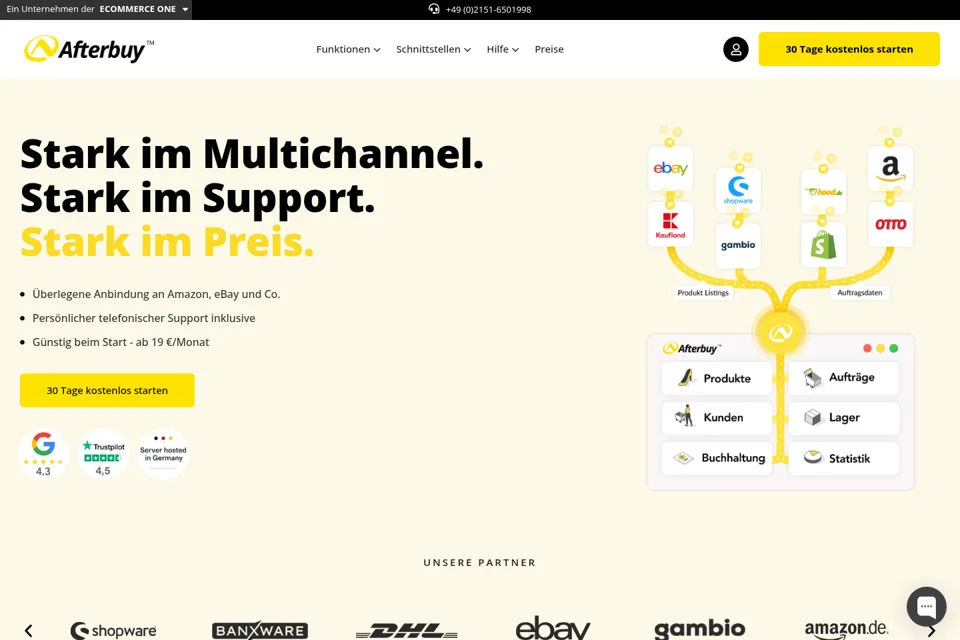 Aperçu de la landing page