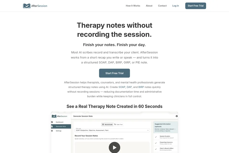 Aperçu de la landing page