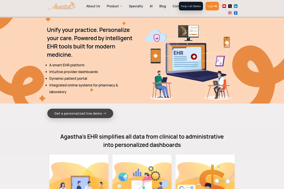 Aperçu de la landing page