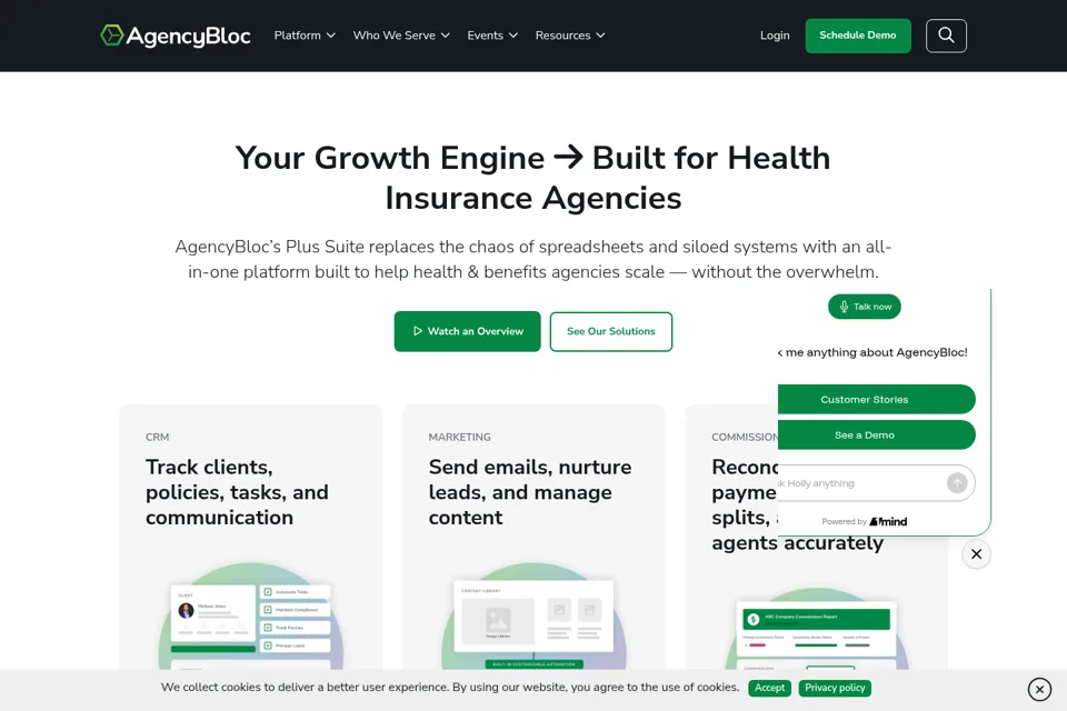 Aperçu de la landing page