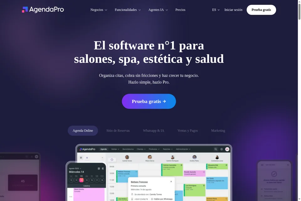 Aperçu de la landing page