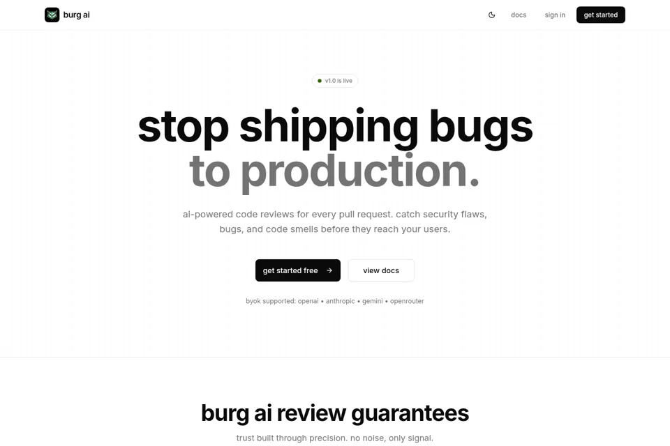 Aperçu de la landing page