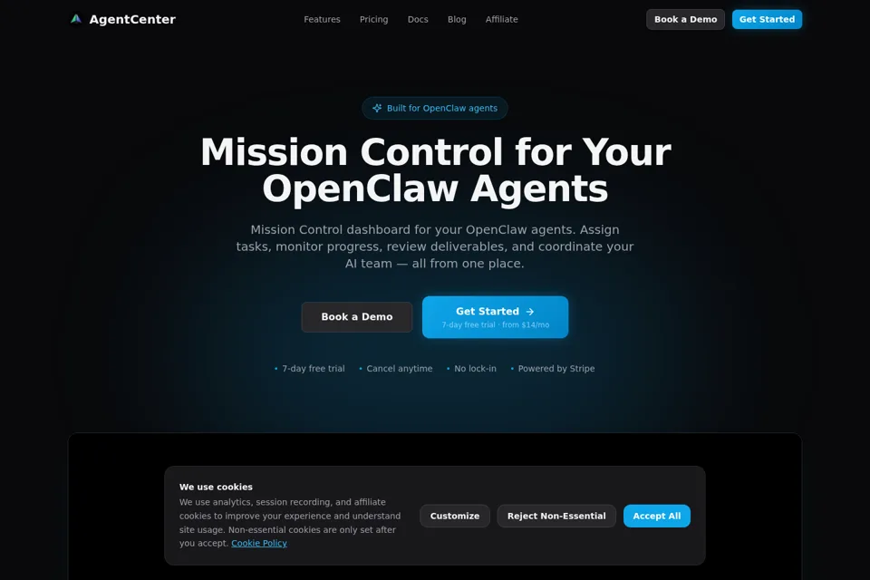Aperçu de la landing page