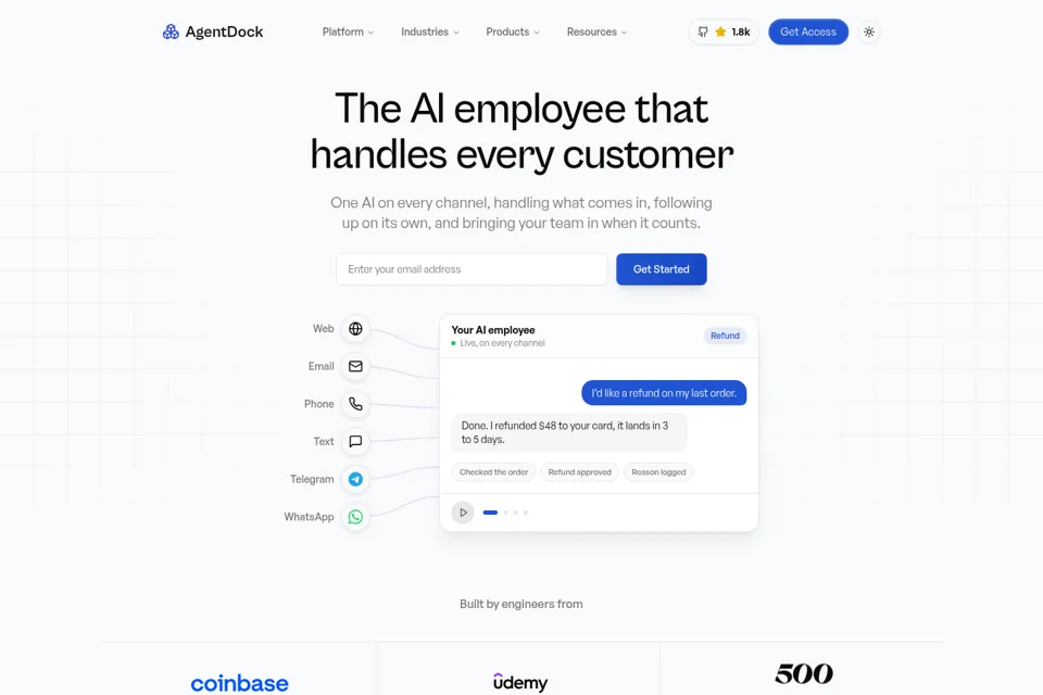 Aperçu de la landing page