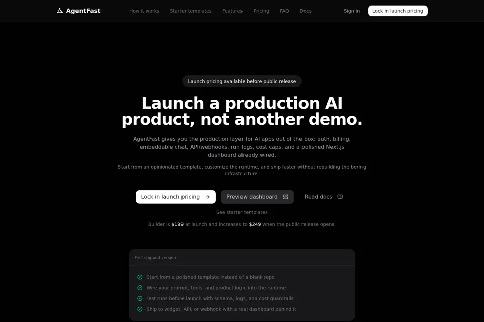 Landing page preview