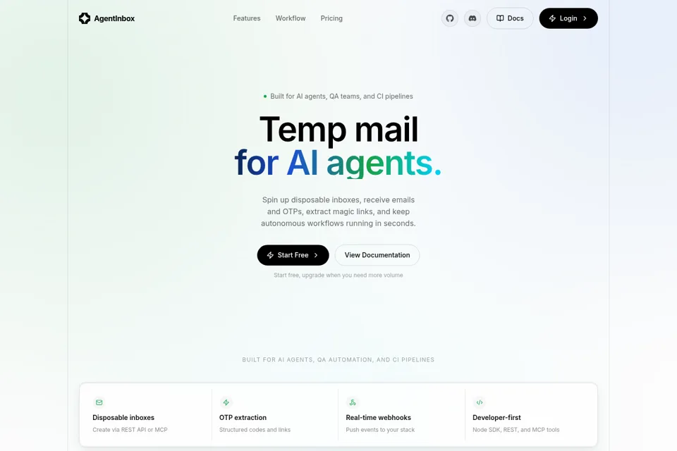 Aperçu de la landing page