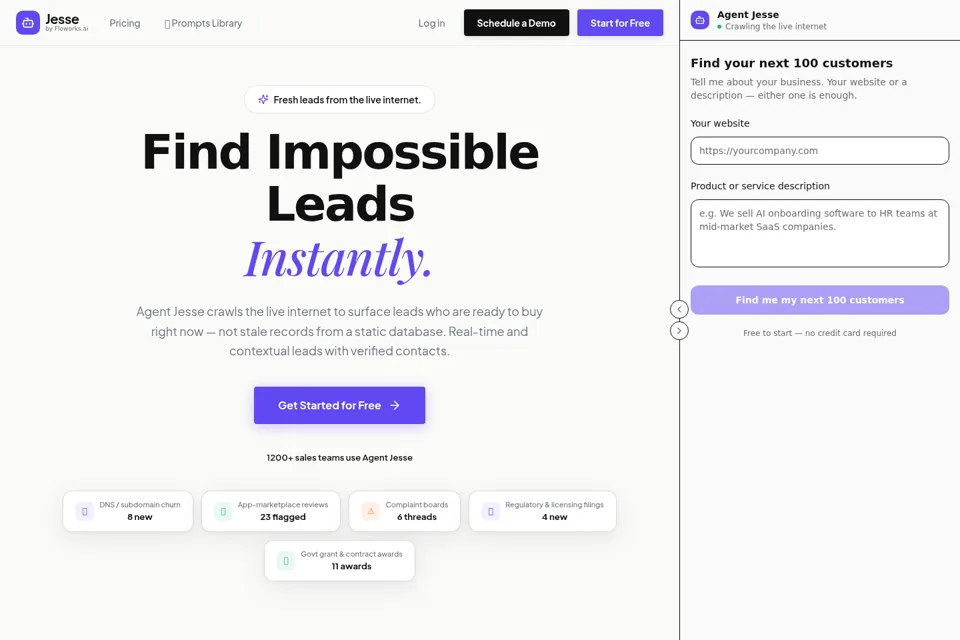 Landing page preview