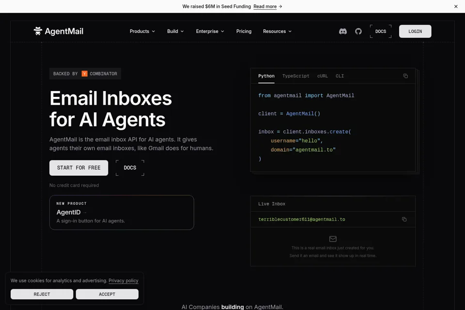 Aperçu de la landing page