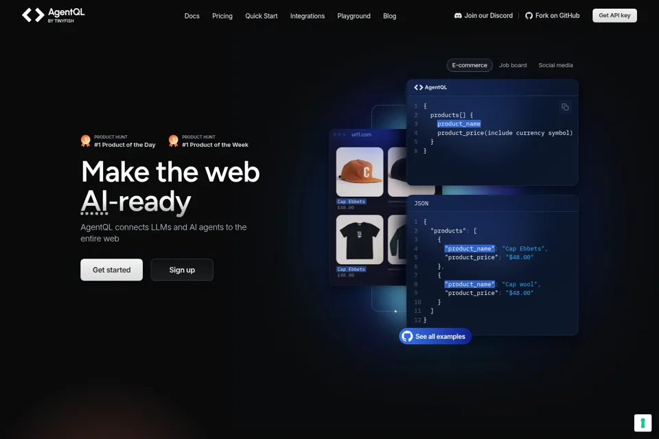 Aperçu de la landing page