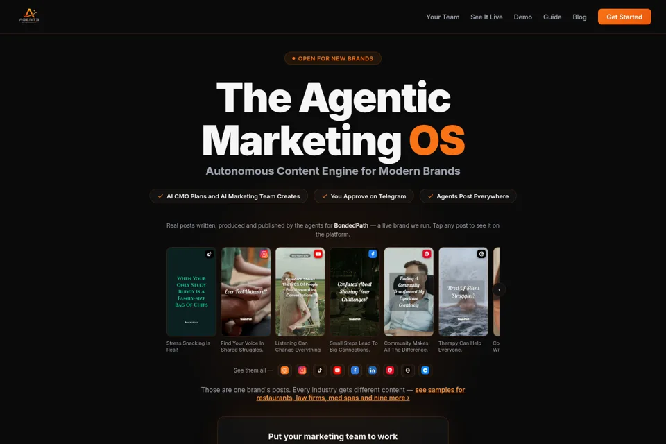 Aperçu de la landing page
