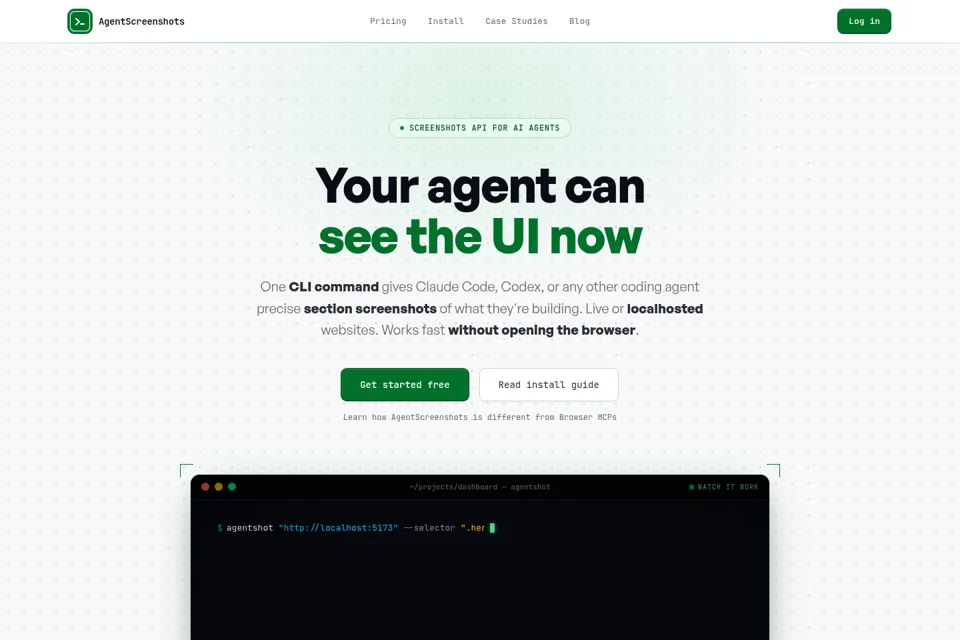 Aperçu de la landing page