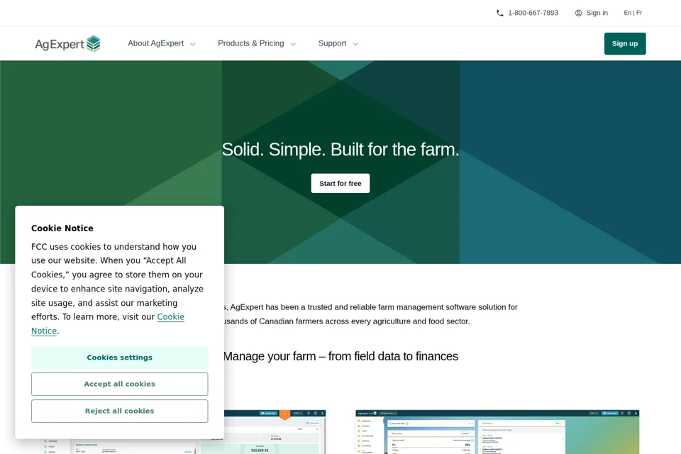 Aperçu de la landing page