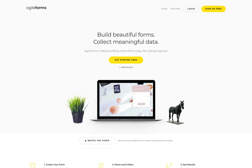 Aperçu de la landing page
