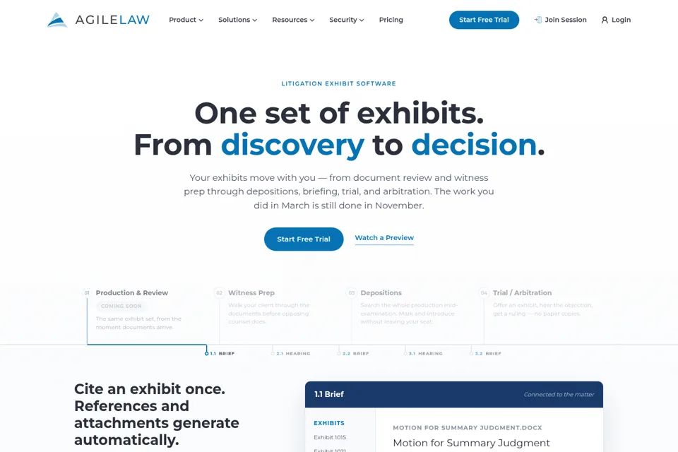 Aperçu de la landing page