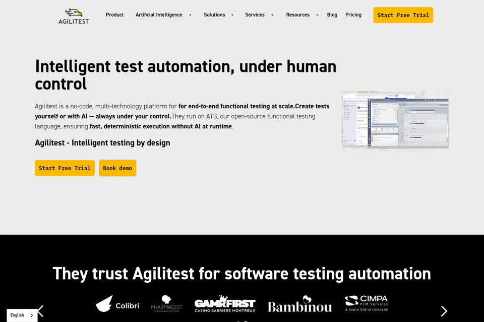 Aperçu de la landing page