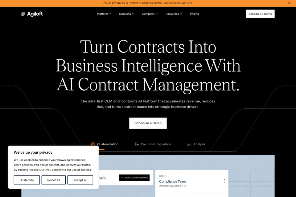 Aperçu de la landing page