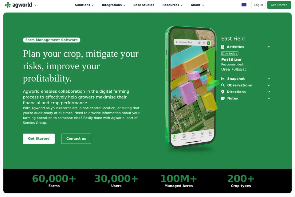 Aperçu de la landing page