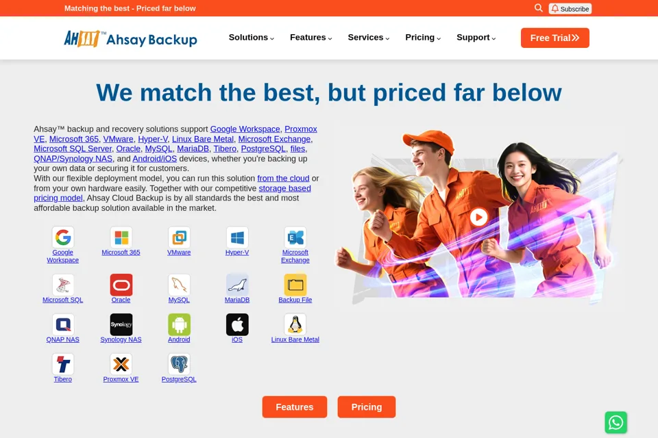 Aperçu de la landing page