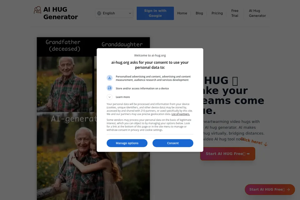 Aperçu de la landing page