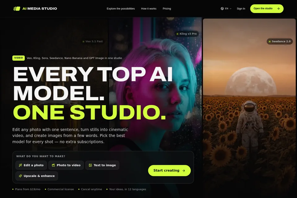 Aperçu de la landing page