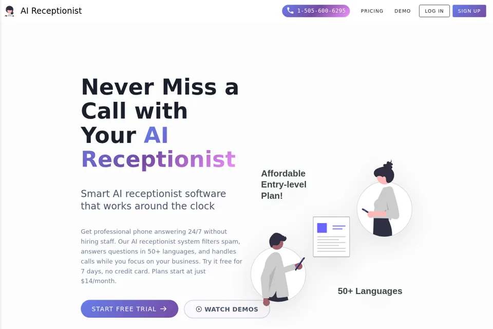 Aperçu de la landing page