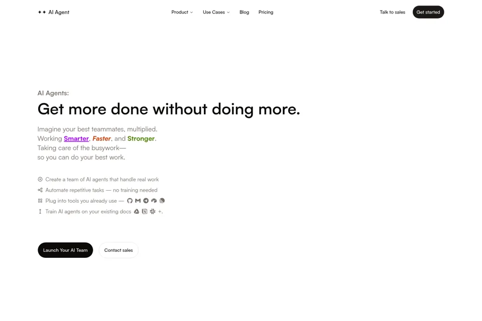 Aperçu de la landing page