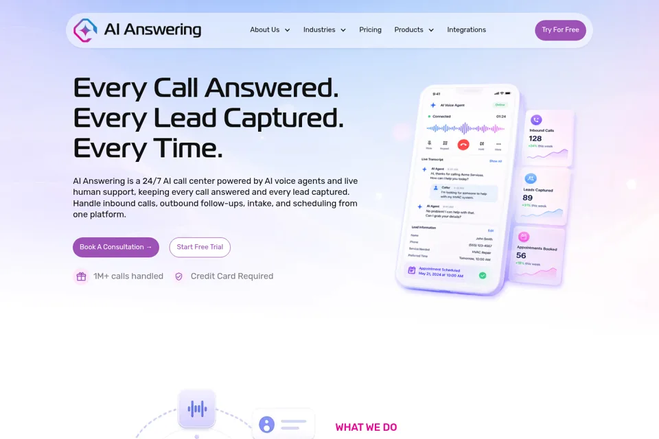 Aperçu de la landing page