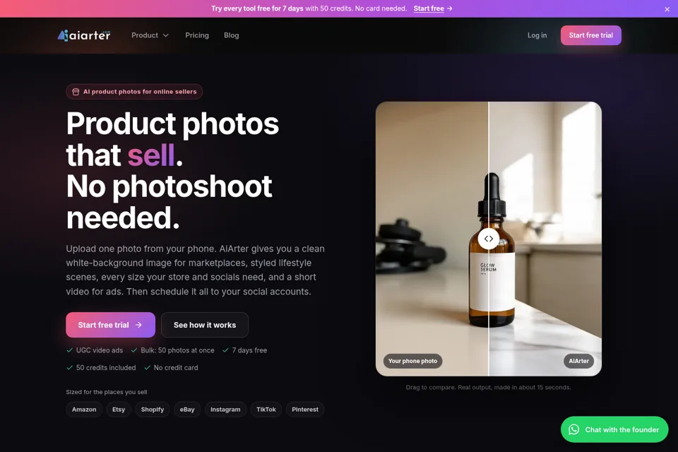Aperçu de la landing page