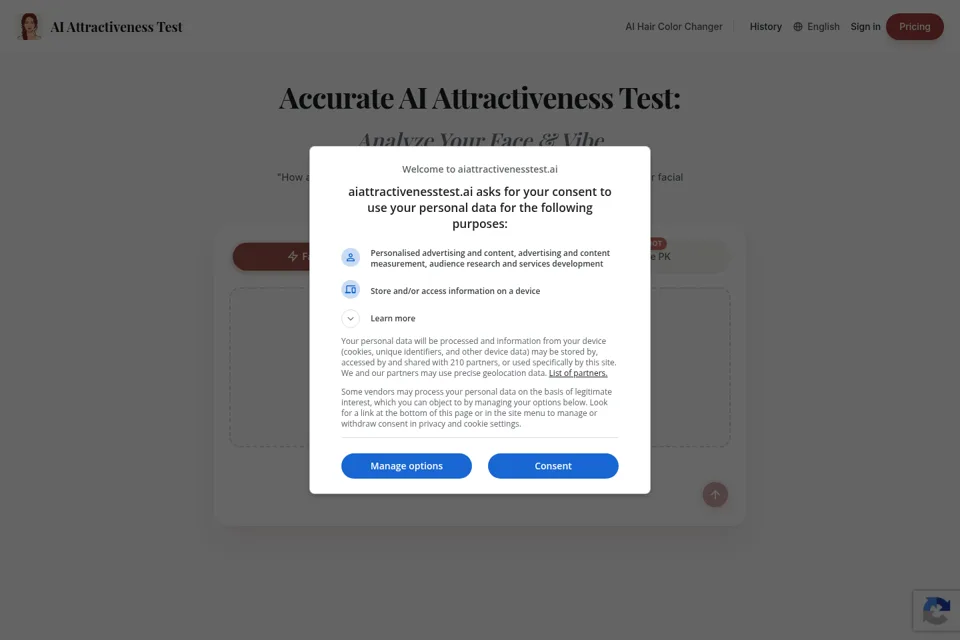 Aperçu de la landing page