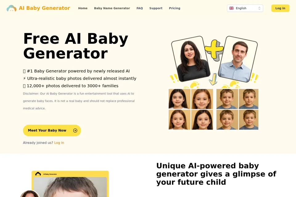 Aperçu de la landing page