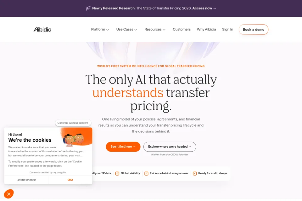 Aperçu de la landing page