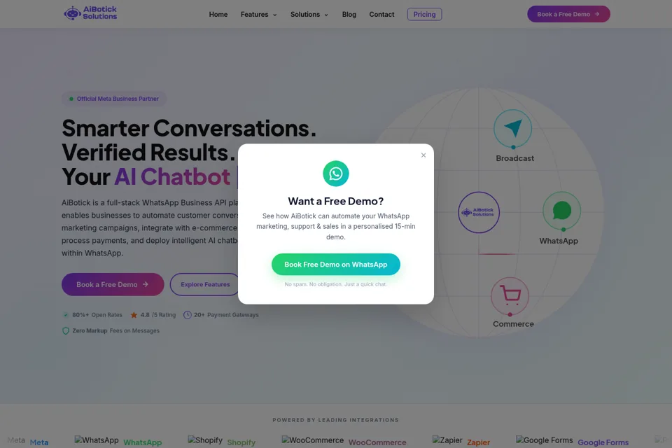 Aperçu de la landing page